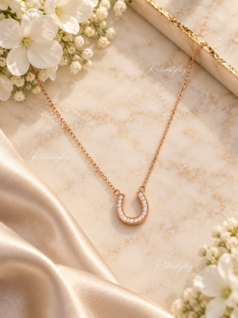 14K Pink Rose Gold Womens 1ct Diamond Pendant Necklace Ladies 14K Silver Jewelry